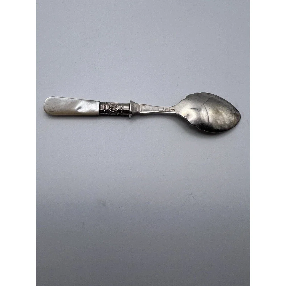 JB Sheffield England Dessert Knife Fruit Spoon Set Mother of Pearl J. Blyde